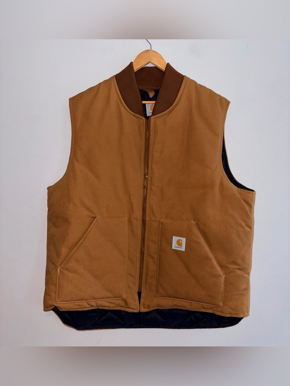 Carhartt Duck Vest Relaxed Fit Ribbed Collar Sz 2XL Tall LIKE NEW